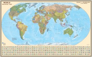 Политическая карта мира 1:25 на английском языке 
