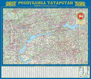 Республика Татарстан-настенная карта