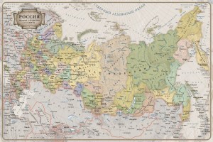 Подтарельник-Карта России ретро стиль