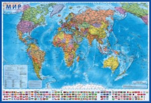 Политическая карта мира 1:28 118х80