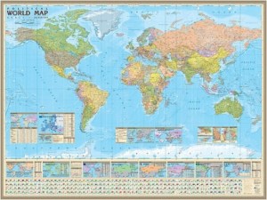 Политическая карта мира 1:26 на английском языке