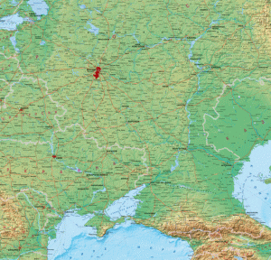Физическая карта Европы 1:3,8     158 х118
